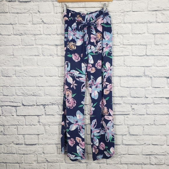 Jessica Simpson Pants - Jessica Simpson blue floral tie waist pants